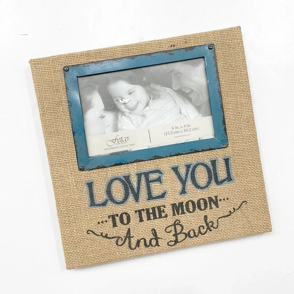Fetco Love You to the Moon and Back burlap photo frame